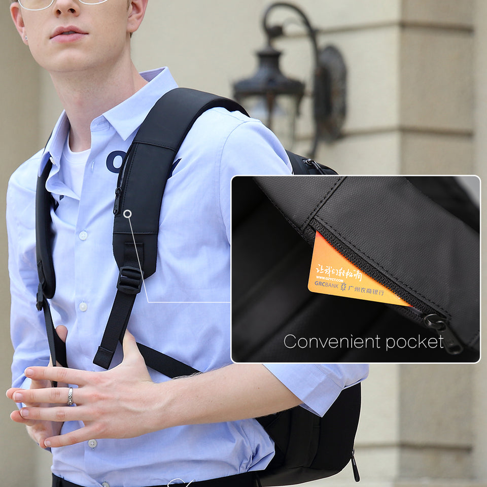 men shoulder pocket backpack