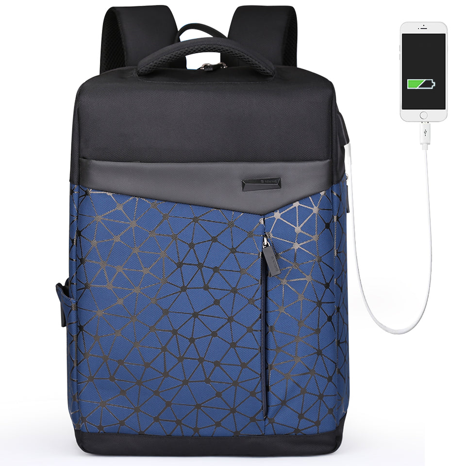 men navy cool backpack with usb charging port